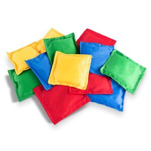 Super Z Outlet Nylon Cornhole Bean Bags Toy Set Sack Hand Toss Games Weights for Kids (5" x 5" Assorted Colors) (12 Pack)