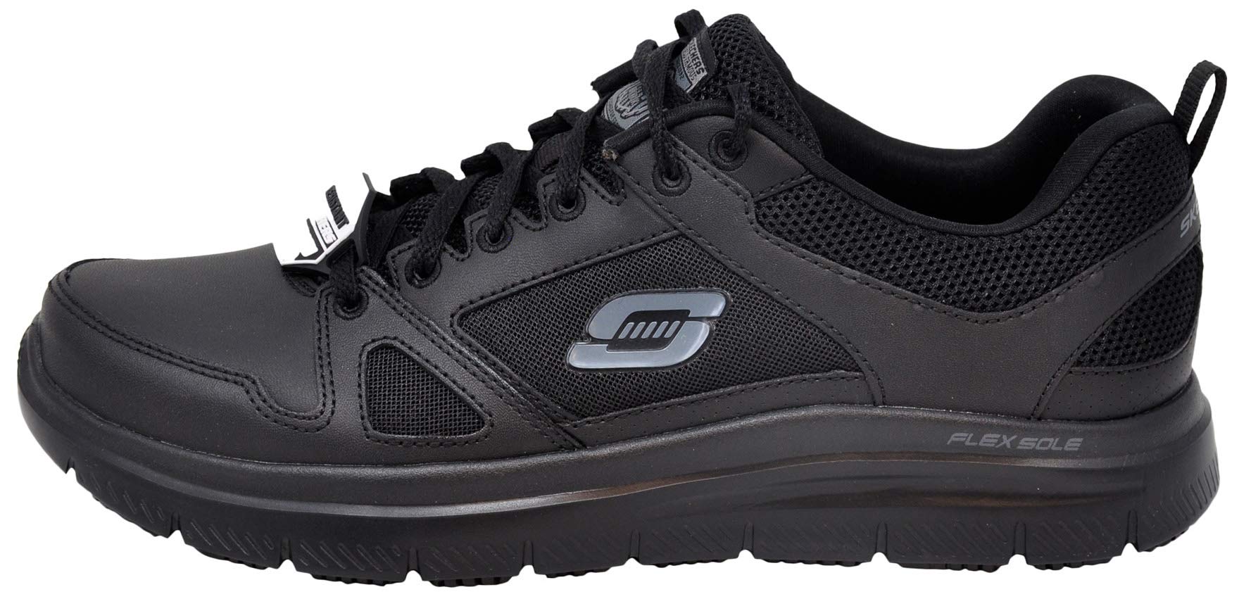 Skechers Men's Flex Advantage SR Black/Black Work Shoe 12 W US