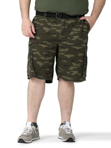 Lee Men's Big & Tall New Belted Wyoming Cargo Short, Combat Camo, 44