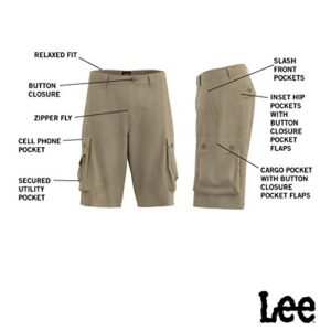 Lee Men's Big & Tall New Belted Wyoming Cargo Short, Combat Camo, 44