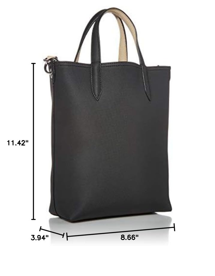 Lacoste Anna Vertical Shopping Tote Bag, Black Warm Sand