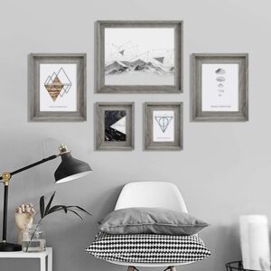 Eosglac Rustic 11x14 Picture Frame, Wooden Photo Frames with Plexiglass Front for Wall Mounting Display, Grey-brown