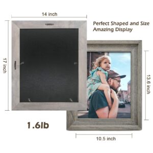 Eosglac Rustic 11x14 Picture Frame, Wooden Photo Frames with Plexiglass Front for Wall Mounting Display, Grey-brown