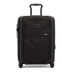 tumi - alpha continental dual access 4-wheeled carry-on luggage - rolling suitcase for men and women with 4 spinner wheels - black