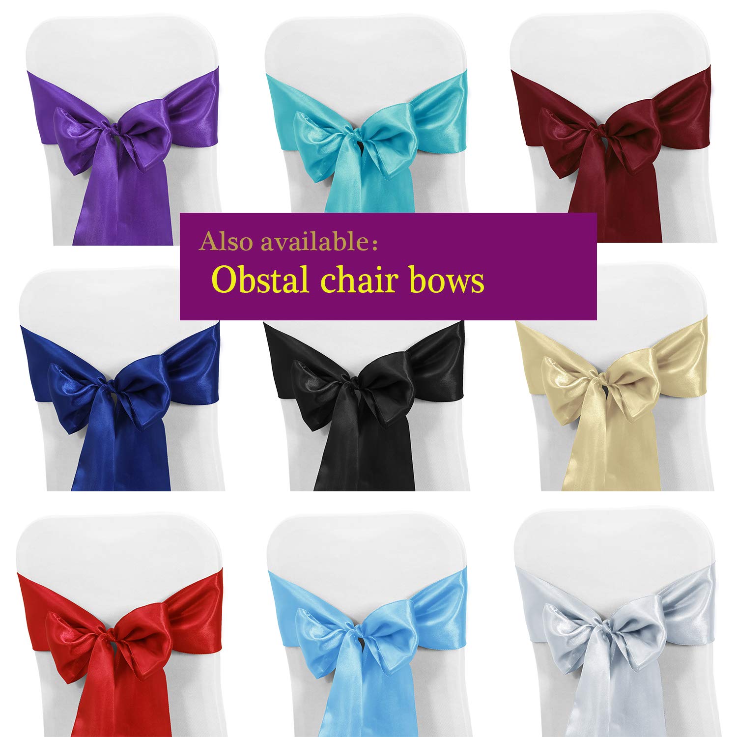 Obstal 10 PCS White Spandex Dining Room Chair Covers for Living Room - Universal Stretch Chair Slipcovers Protector for Wedding, Banquet, and Party