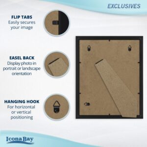 Icona Bay 11x14 Picture Frames (Black, 3 Pack), Sturdy Wood Composite Photo Frames 11 x 14, Sleek Design, Table Top or Wall Mount, Exclusives Collection