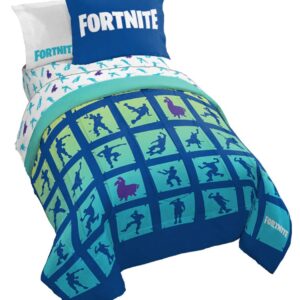 Jay Franco Fortnite Boogie Bomb 7 Piece Full Bed Set - includes Reversible Comforter & Sheet Set - Super Soft Fade Resistant Microfiber Bedding (Official Fortnite Product)