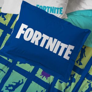 Jay Franco Fortnite Boogie Bomb 7 Piece Full Bed Set - includes Reversible Comforter & Sheet Set - Super Soft Fade Resistant Microfiber Bedding (Official Fortnite Product)