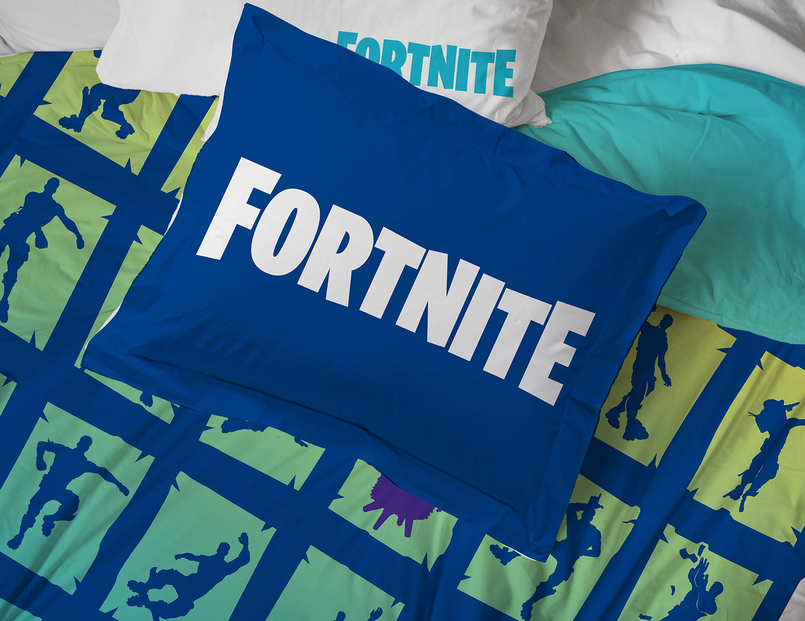 Jay Franco Fortnite Boogie Bomb 7 Piece Full Bed Set - includes Reversible Comforter & Sheet Set - Super Soft Fade Resistant Microfiber Bedding (Official Fortnite Product)