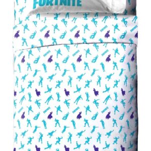 Jay Franco Fortnite Boogie Bomb 7 Piece Full Bed Set - includes Reversible Comforter & Sheet Set - Super Soft Fade Resistant Microfiber Bedding (Official Fortnite Product)