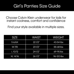 Calvin Klein Girls' Little Modern Cotton Bikini Panty, 3-pack, 3 Pack-Black, Crystal Pink, Heather Grey, X-Large