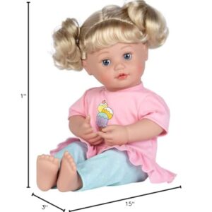 Adora My Cuddle & Coo Babies Collection, 15" Baby Doll with Sweet Powder Scent and 5 Touch Activated Sounds: She Cries, Coos, Giggles, Kisses Back & Says Momma Birthday Gift For Ages 3+ - Sweet Dreams