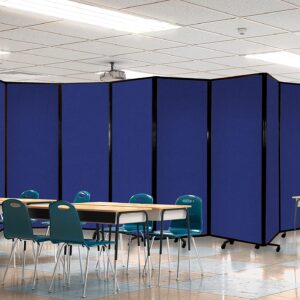 Versare Room Divider 360 Portable Wall Partition | Folding Panels | Large Freestanding Divider | Locking Wheels | Temporary Room Separator