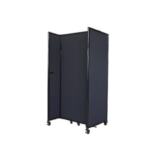 Versare Room Divider 360 Portable Wall Partition | Folding Panels | Large Freestanding Divider | Locking Wheels | Temporary Room Separator