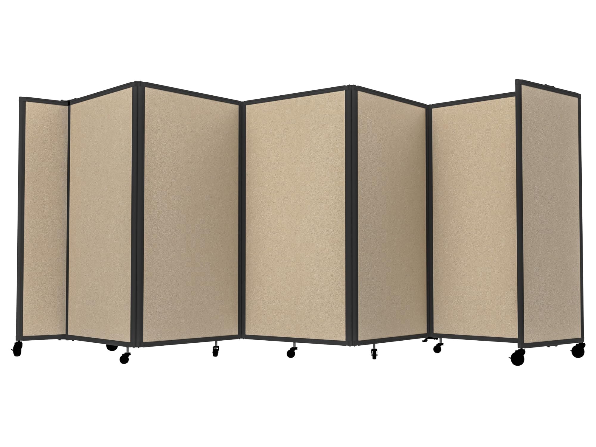 Versare Room Divider 360 Portable Wall Partition | Folding Panels | Large Freestanding Divider | Locking Wheels | Temporary Room Separator