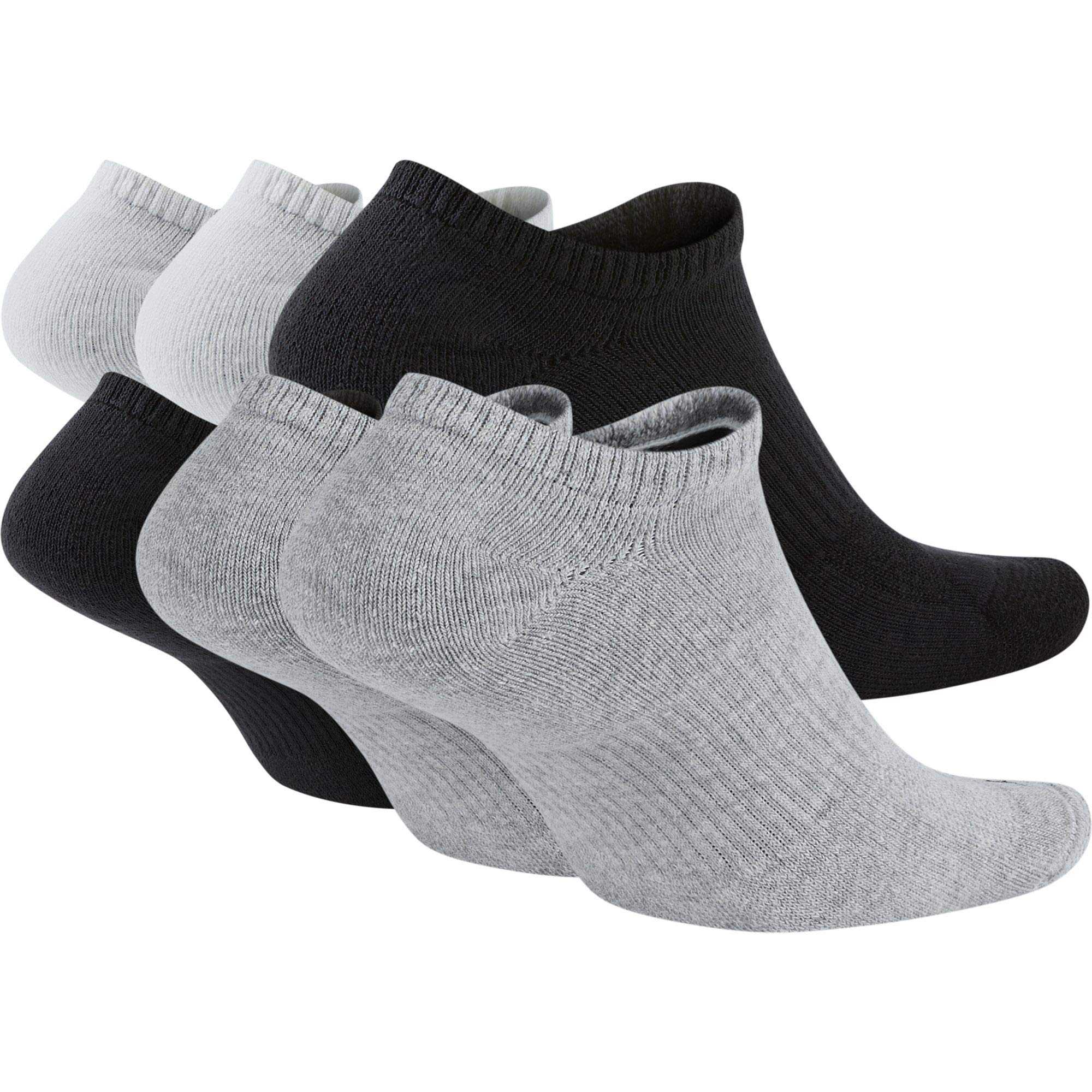 Nike Men's Everyday Plus Cushion No-Show Socks (6 Pair), Multi-color (923), Size Large (8-12)