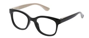 peepers by peeperspecs women's grandview soft square blue light blocking reading glasses, black, 50 + 1.5