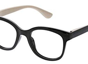 Peepers by PeeperSpecs Women's Grandview Soft Square Blue Light Blocking Reading Glasses, Black, 50 + 1.5