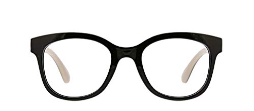 Peepers by PeeperSpecs Women's Grandview Soft Square Blue Light Blocking Reading Glasses, Black, 50 + 1.5