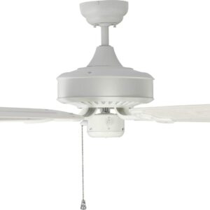 Monte Carlo 5HVO44RZW Haven Outdoor Ceiling Fan with Pull Chain, 44 inch, White - no Light, 5 MDF Blades