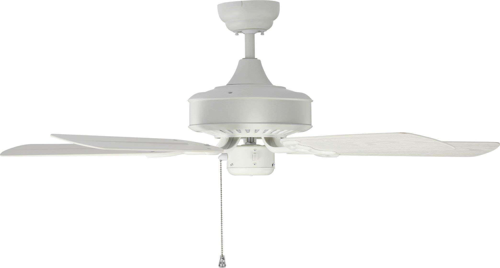 Monte Carlo 5HVO44RZW Haven Outdoor Ceiling Fan with Pull Chain, 44 inch, White - no Light, 5 MDF Blades