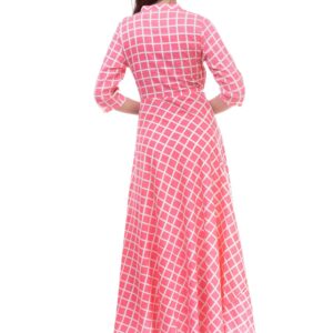 Ramkudi Indian Women's Checks Cotton Kurti Top (Baby Pink)