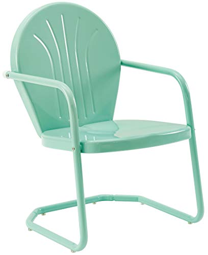 Crosley Furniture CO1001A-AQ Griffith Retro Metal Outdoor Chair, Aqua