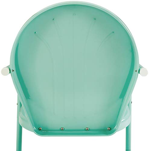 Crosley Furniture CO1001A-AQ Griffith Retro Metal Outdoor Chair, Aqua