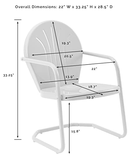 Crosley Furniture CO1001A-AQ Griffith Retro Metal Outdoor Chair, Aqua