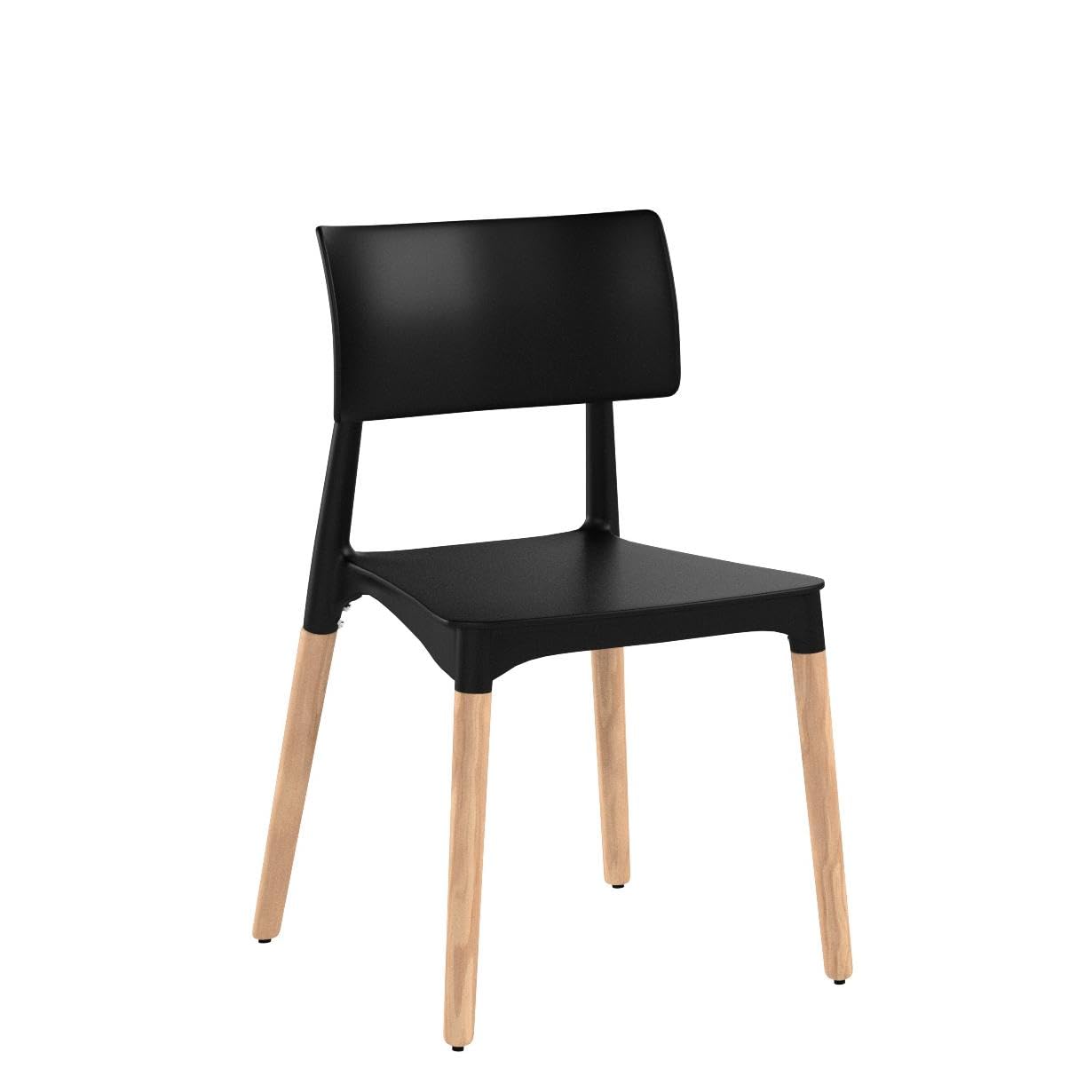 Christopher Knight Home Isabel Modern Dining Chair with Beech Wood Legs (Set of 2), Black and Natural