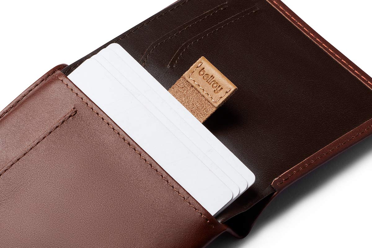 Bellroy Note Sleeve, Slim Leather Wallet, RFID Editions Available (Max. 11 Cards and Cash) - Cocoa