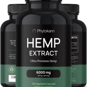 Hemp Oil Capsules 6000 Mg (120 Capsules | 120 Servings) - Hemp Oil Extract for Discomfort - Natural Stress Support and Immune Support with Omega 3 6 9 - Made in USA