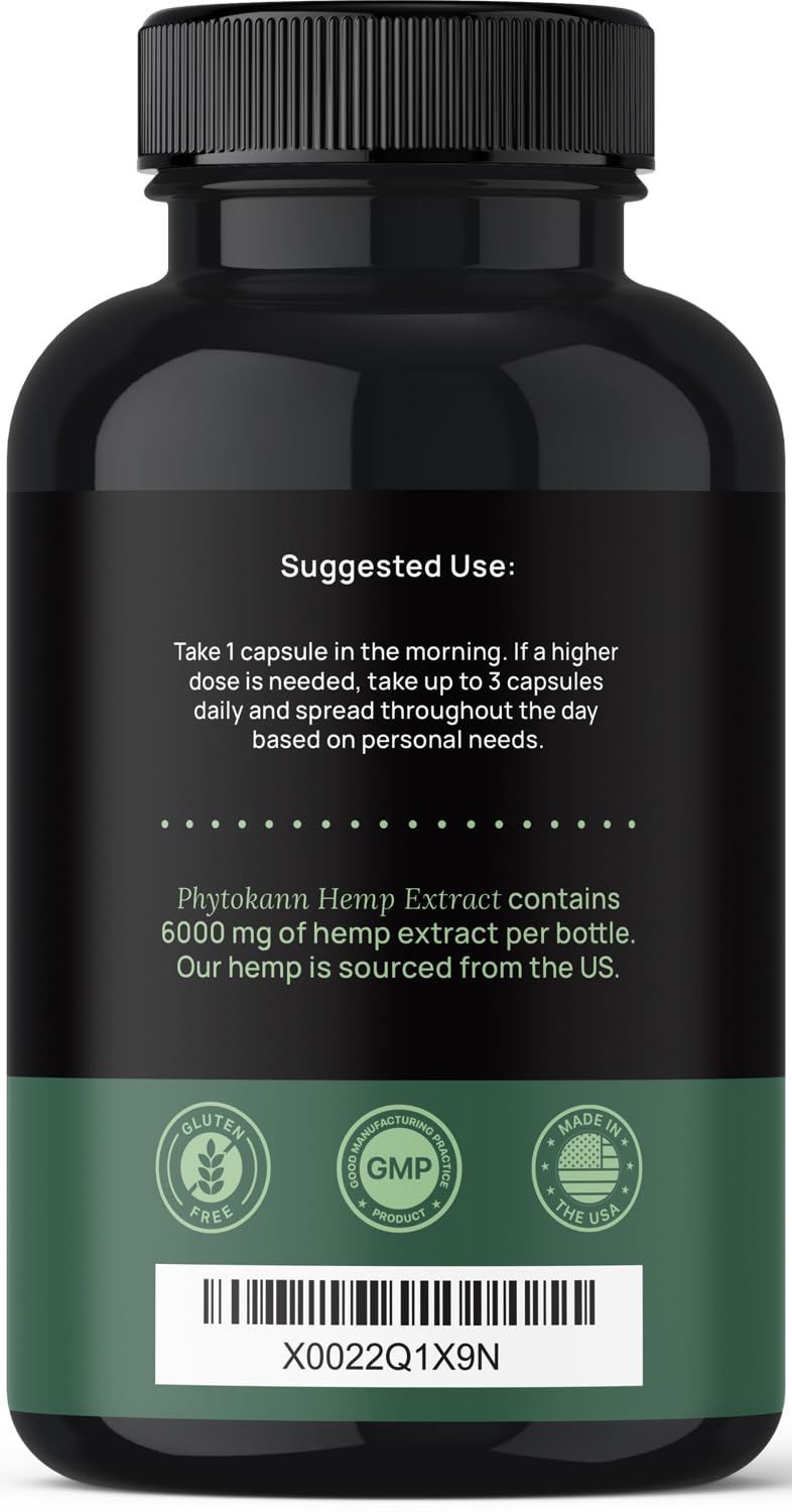 Hemp Oil Capsules 6000 Mg (120 Capsules | 120 Servings) - Hemp Oil Extract for Discomfort - Natural Stress Support and Immune Support with Omega 3 6 9 - Made in USA