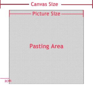 OneHippo 5Pcs/Lot 20x20CM Diamond Painting Canvas Embroidery Canvas with Glue Canvas Round/Square Blank Grid Canvas Empty for Your Private Customized