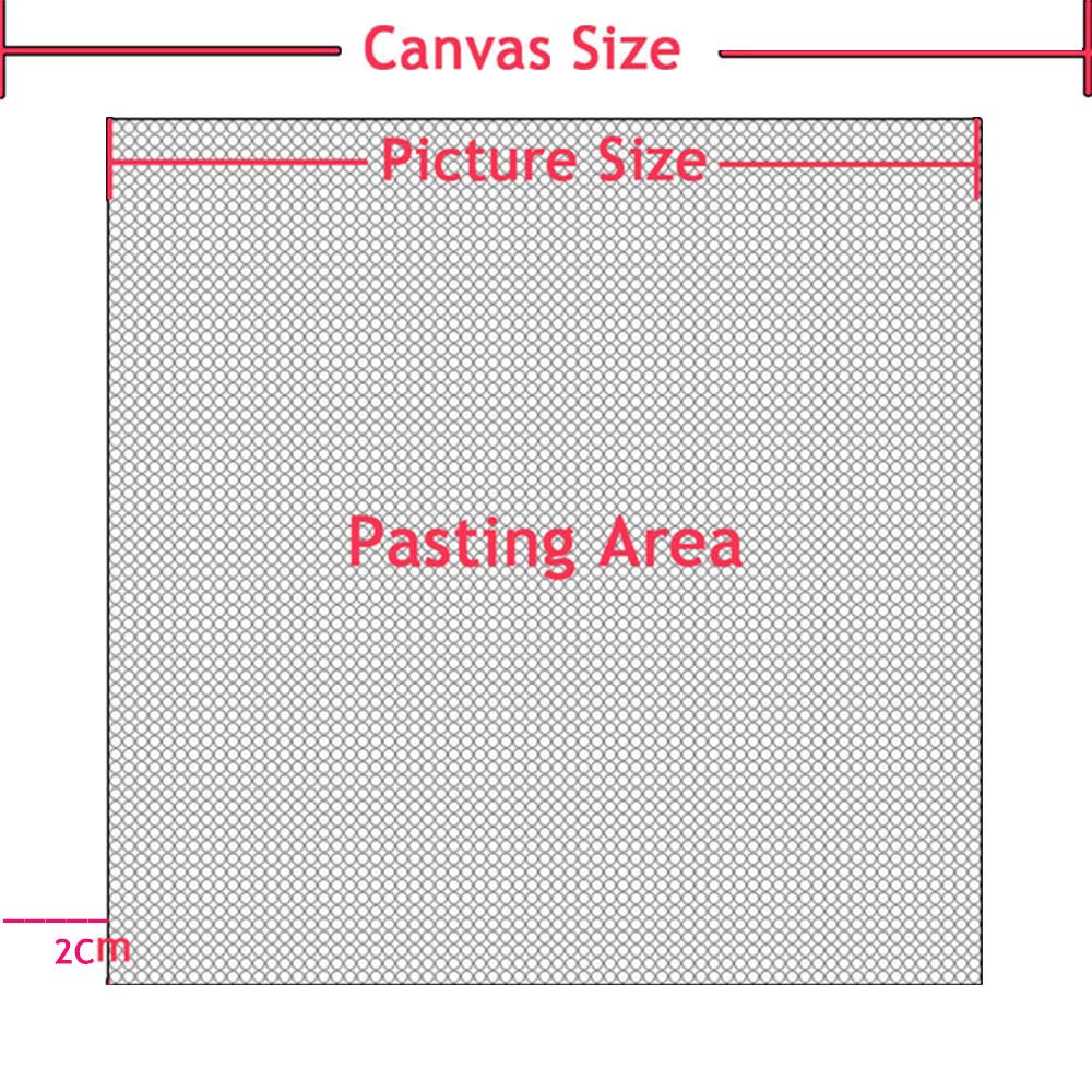 OneHippo 5Pcs/Lot 20x20CM Diamond Painting Canvas Embroidery Canvas with Glue Canvas Round/Square Blank Grid Canvas Empty for Your Private Customized