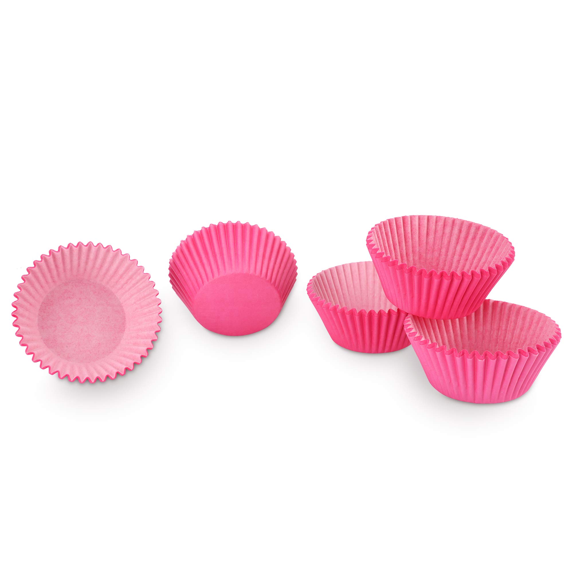 TRUSBER Baking Cups, 100 pieces Paper Cupcake Liners Wrappers Nonstick Muffin Molds Baking Cup Holders for Wedding, Birthday, Baby Shower or Holiday Party (Pink)