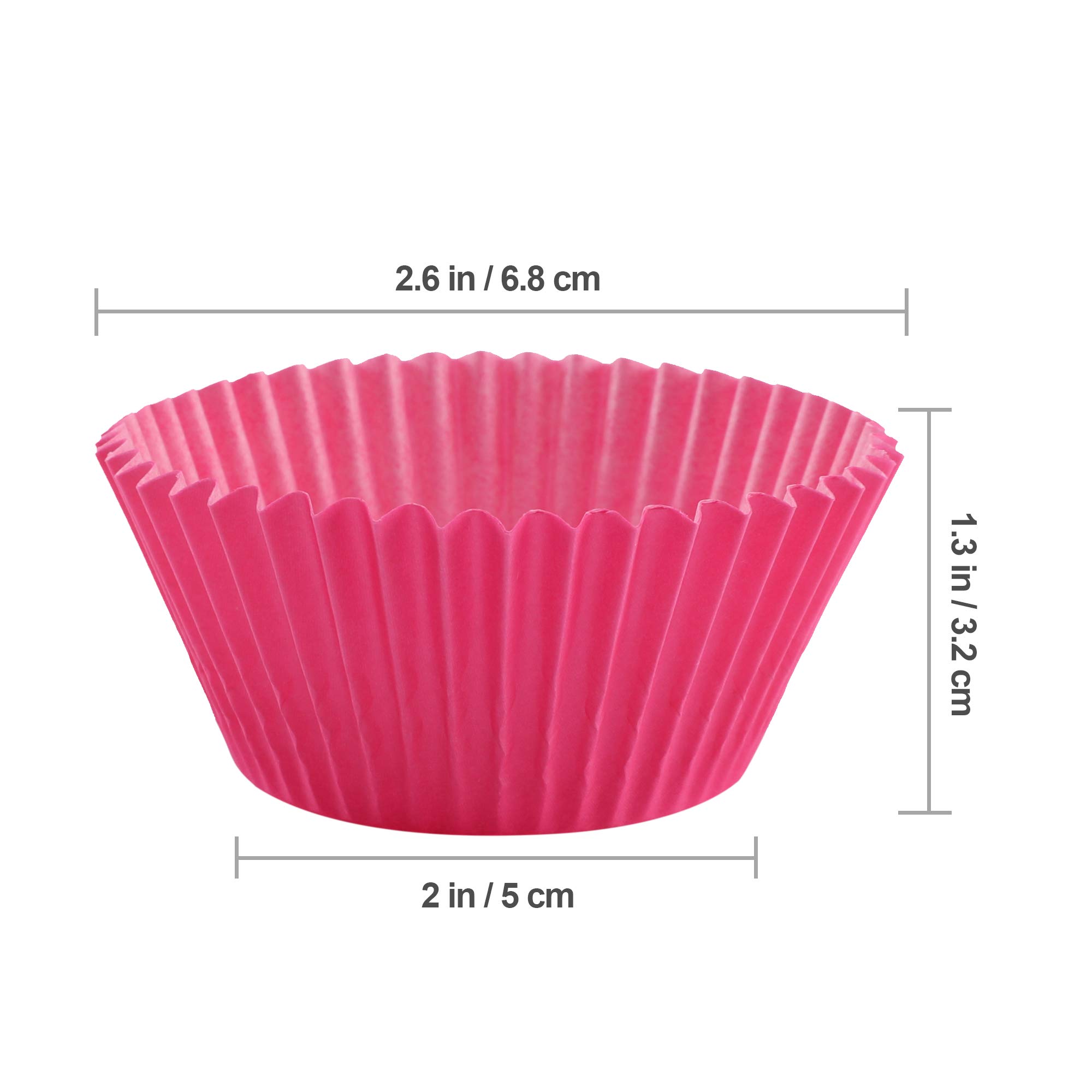 TRUSBER Baking Cups, 100 pieces Paper Cupcake Liners Wrappers Nonstick Muffin Molds Baking Cup Holders for Wedding, Birthday, Baby Shower or Holiday Party (Pink)