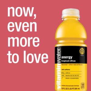 vitaminwater energy electrolyte enhanced water w/vitamins, tropical citrus drinks, 20 fl oz, 12 Pack