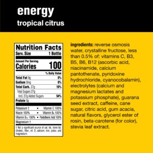 vitaminwater energy electrolyte enhanced water w/vitamins, tropical citrus drinks, 20 fl oz, 12 Pack