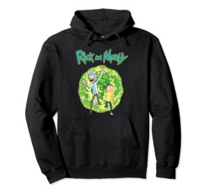 rick and morty dimension portal pullover hoodie