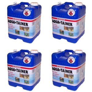 Reliance Products Aqua Tainer 7 Gallon Drinking Water Storage Container Tank (4 Pack)