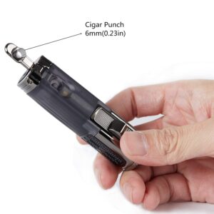 TOMOLO Torch Lighter Triple Jet Flame Refillable Butane Cigar Lighter with Cigar Punch,2 Pack,Charcoal