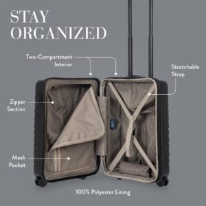 Bric's B|Y Ulisse 21-Inch Spinner - Luxury Carry-On Luggage With Spinner Wheels - Hard Shell Suitcases Made From Durable Polypropylene and Polycarbonate - Black