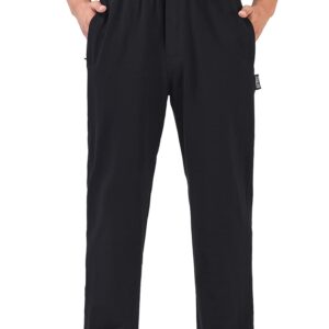 Zoulee Men's Casual Cotton Jogger Sweatpants Zipper Front Pants Thick Black M