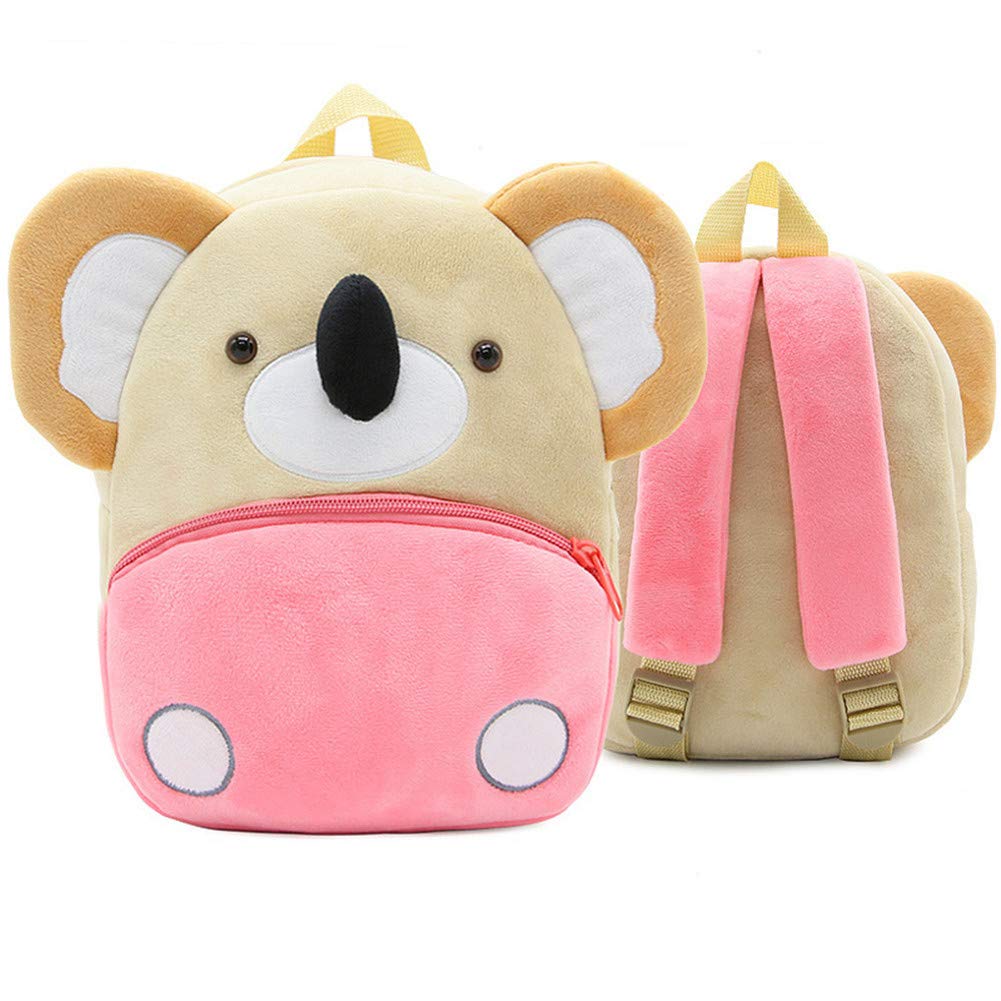 KISSOURBABY Children Toddler Preschool Backpack Plush Animal Cartoon Backpack Baby Kids School Satchel Travel Lunch Bags(Koala)