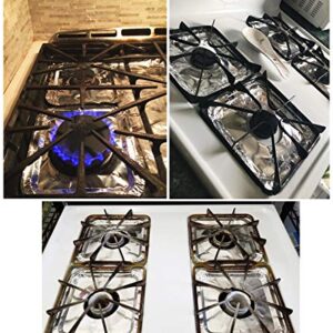 MOACOCK 50 Pack Aluminum Foil Square Stove Burner Covers Disposable Heavy Thick Quality Bib Liners Drip Pans Gas Range Top Protectors 8.5”