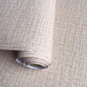 Yancorp 10ft Textured Fabric Wallpaper Faux Grasscloth Khaki Peel and Stick Self-Adhesive Linen Removable Wallpaper Cabinets Counter Top Liners