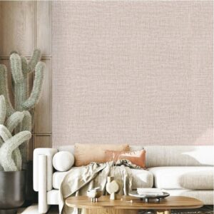 Yancorp 10ft Textured Fabric Wallpaper Faux Grasscloth Khaki Peel and Stick Self-Adhesive Linen Removable Wallpaper Cabinets Counter Top Liners