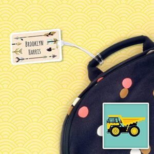 Kids Labels Durable Large Luggage & Bag Tag Truck Design