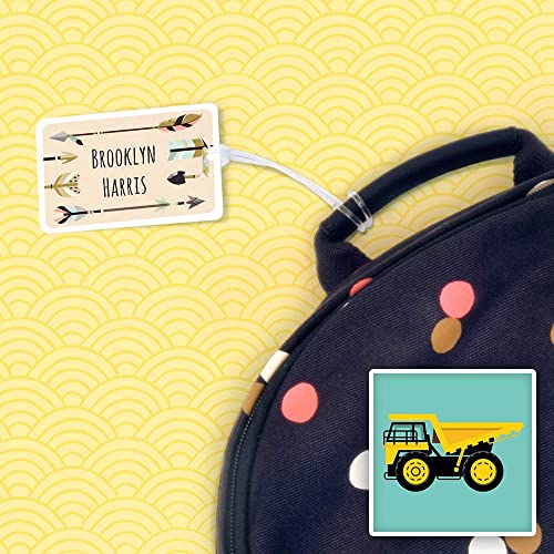 Kids Labels Durable Large Luggage & Bag Tag Truck Design